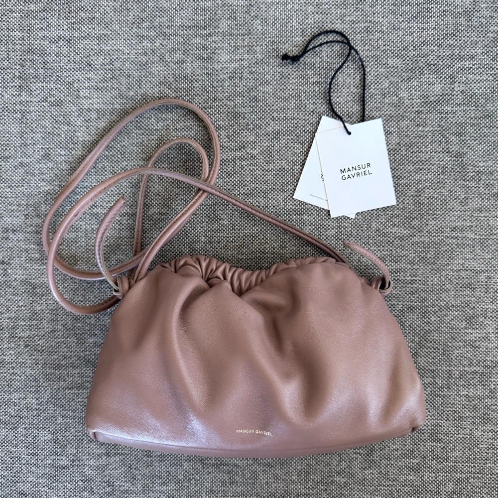 Mansur Gavriel Mini Cloud Clutch in Biscotto